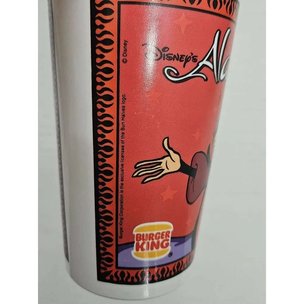 Vintage Disney Aladdin Burger King Plastic Cup Featuring Jafar*READ* Cracked Rim